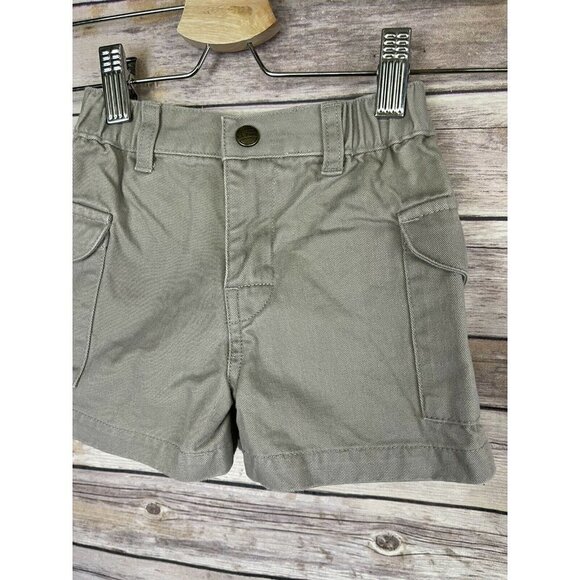 LL Bean 6/12 Months Khaki Cargo Shorts Elastic - Picture 3 of 10